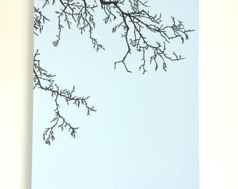 Blue Winter Tree - Original handcut paper artwork