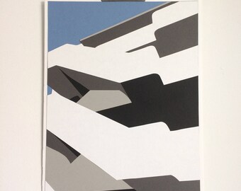 Isokon Building and Blue Sky - Original handcut paper artwork