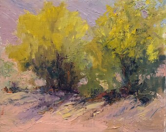 Palo Verde In Bloom 8x10 plein air oil Superstition Mountains