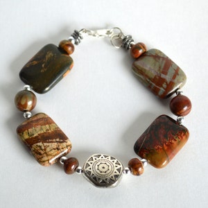 Red creek jasper and sterling silver bracelet image 3