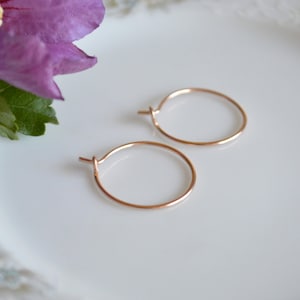 Small rose gold hoop earrings, rose gold jewelry, bridesmaids gift