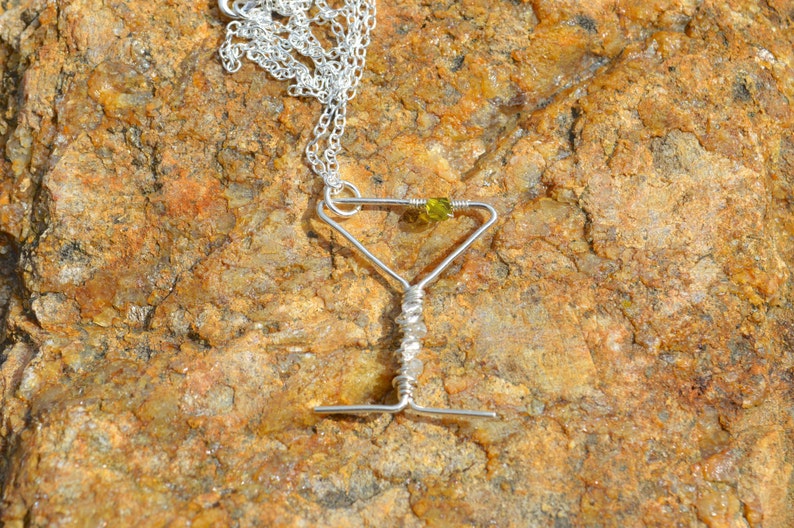Sterling Silver Wire Wrapped Martini Glass Pendant, Martini Jewelry