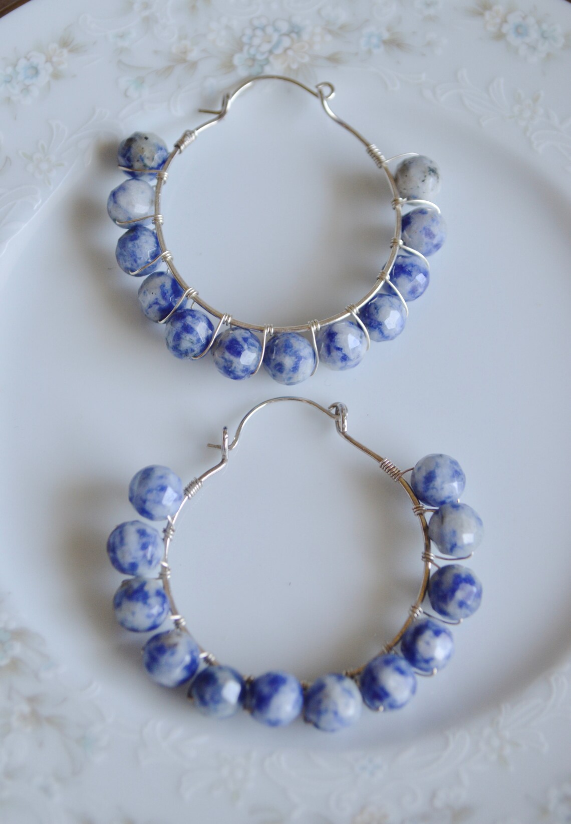 Sodalite Sterling Silver Earrings main image 0
