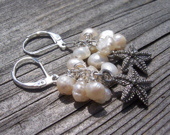 YFN Orecchini Asimmetrici In Argento 925 Con Stelle Marine E Conchiglie – Gioiello A Tema Mare Per Donna, Idea Regalo Con Panno Incluso