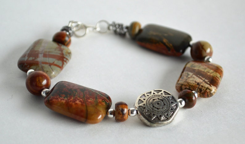 Red creek jasper and sterling silver bracelet image 4