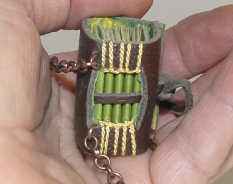 How to Make a Leather Book Necklace Pendant Bookbinding Etsy