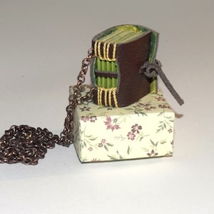 How to Make a Leather Book Necklace Pendant, Bookbinding Tutorial PDF, Instant Download, Christmas Gift