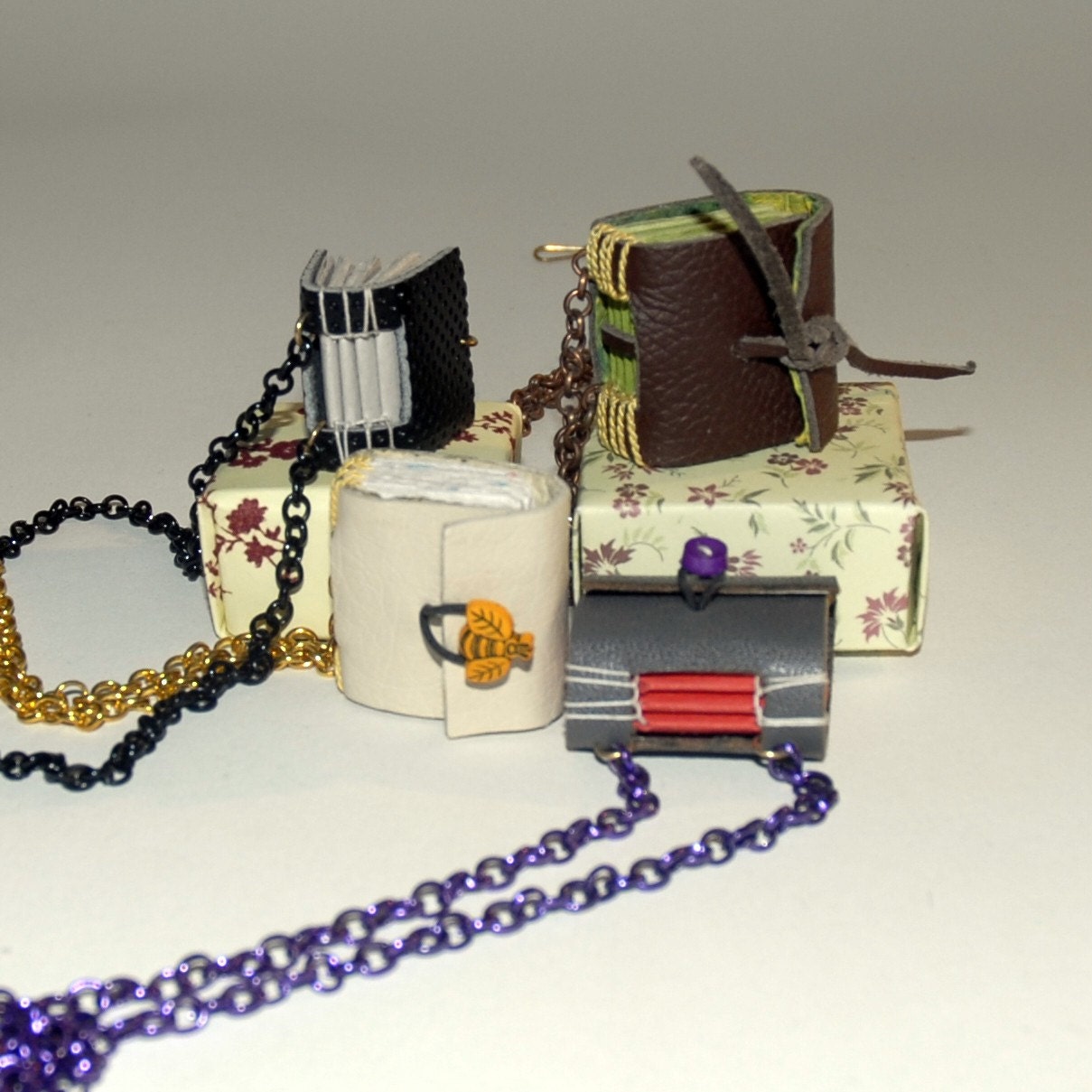 How to Make a Leather Book Necklace Pendant, Tutorial PDF, Instant Download, Bookbinding