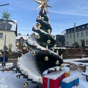 Christmas tree: step tree spruce varnished