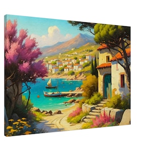 Italian Mediterranean Harbor Canvas Art - Gateway to The Sea