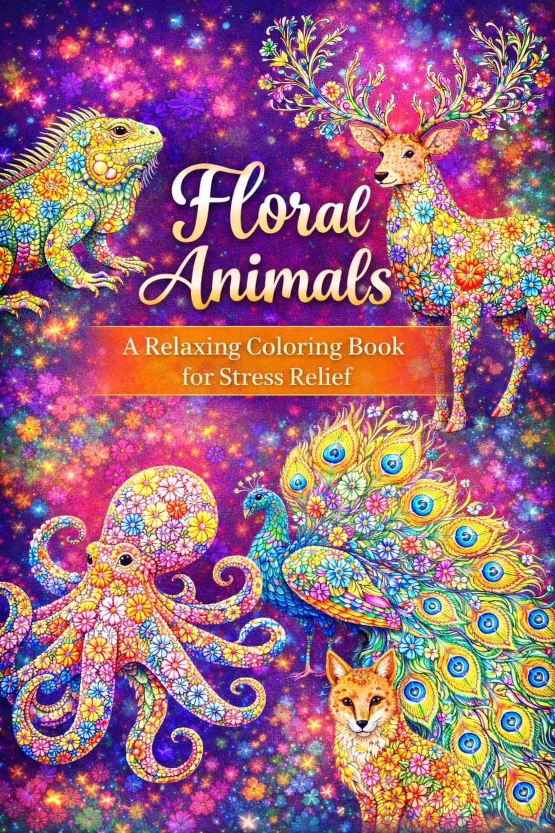 Adult Floral Animals Coloring Book – Stress Relief Printable Coloring ...