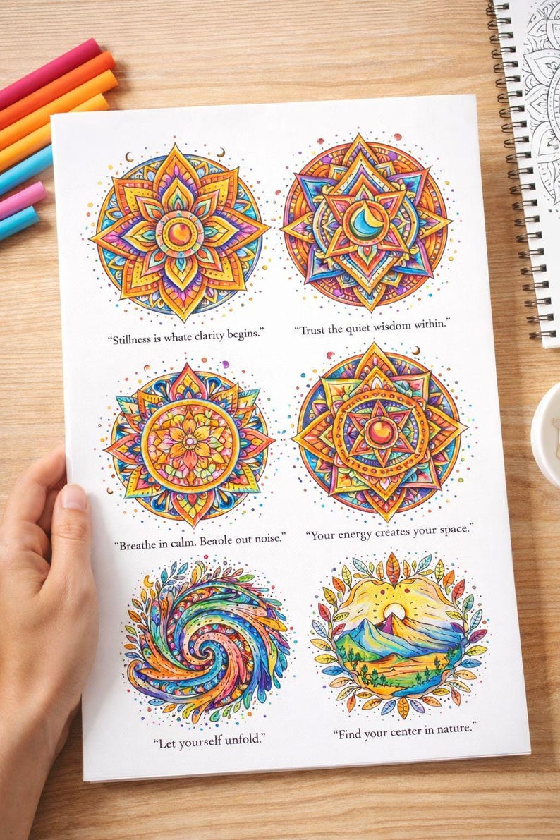 Modern Spiritual Mandalas Adult Coloring Book for Relaxation, Mindfulness & Inner Peace image 3