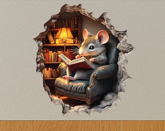 Muursticker lezen muisgat