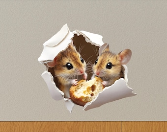 Muursticker eten muisgat