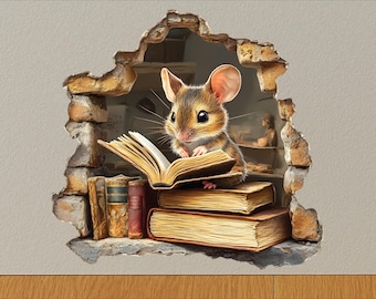 Muursticker lezen muisgat