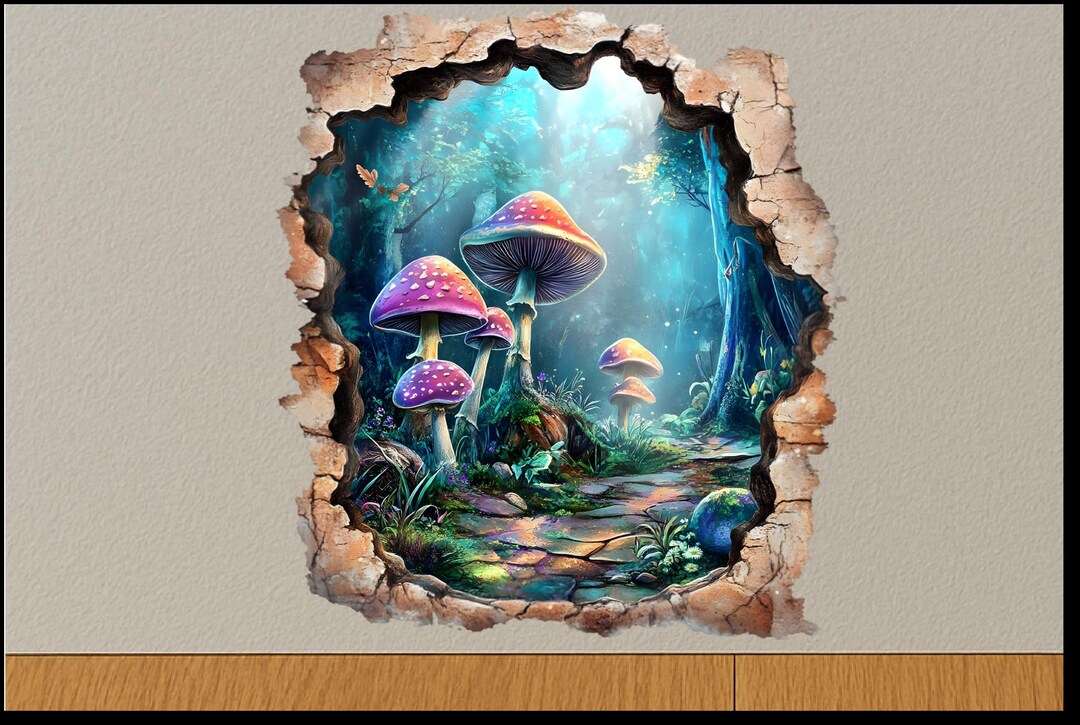 3D Enchanted Forest Wall Hole Sticker Fantasy Nature Wall Decor - Etsy