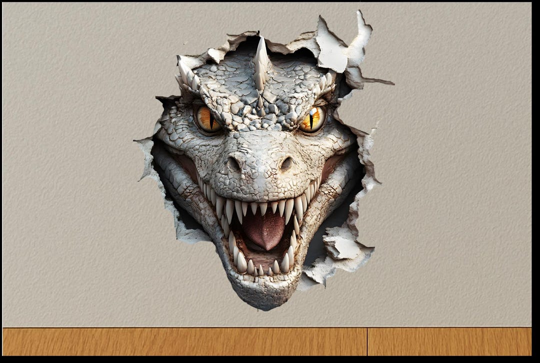 3D Dragon Face Wall Hole Sticker Fantasy Wall Decor - Etsy