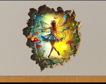 3D-muursticker fee: gloeiende fantasiegatsticker