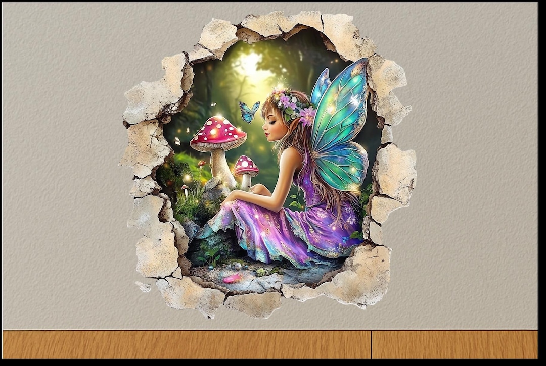 3D Glowing Fairy Wall Hole Sticker Fantasy Fairy Wall Decor - Etsy