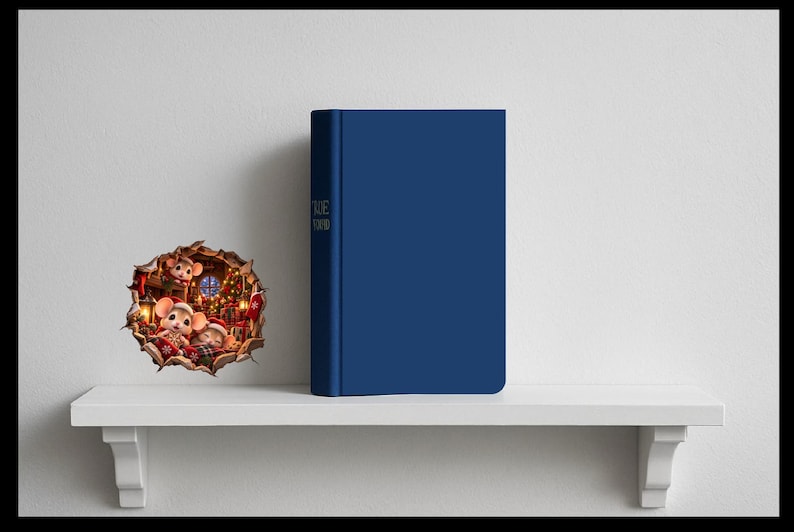 3D Christmas Mouse Hole Wall Decal - Etsy