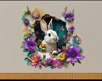 3D-muursticker paashaas muurdecoratie lente