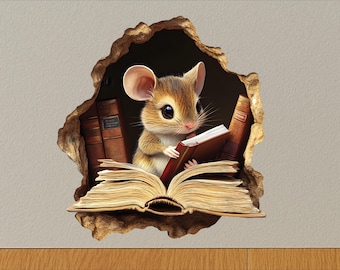 Muursticker lezen muisgat