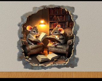 Muursticker lezen muisgat