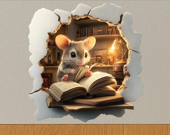 Muursticker lezen muisgat