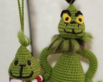 Crochet Grinch: Christmas Ornament & Cotton Yarn Figure