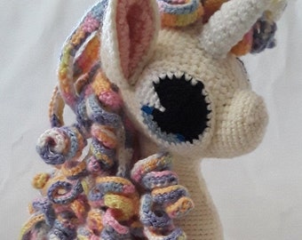 Crocheted Unicorn Amigurumi: Comet Plush Toy