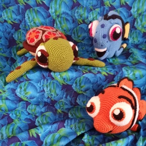 Crochet Squirt, Dory, and Nemo: Handmade Soft Toys