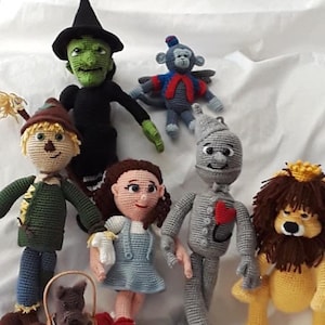 Wizard of Oz / Wicked / Crochet / Amigurumi - Dorothy (Updated Version) / Scarecrow / Tinman / Cowardly Lion / Wicked Witch & Flying Monke