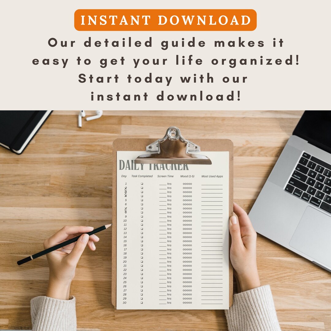 30-day Digital Detox Planner: Printable Declutter Challenge (PDF ...