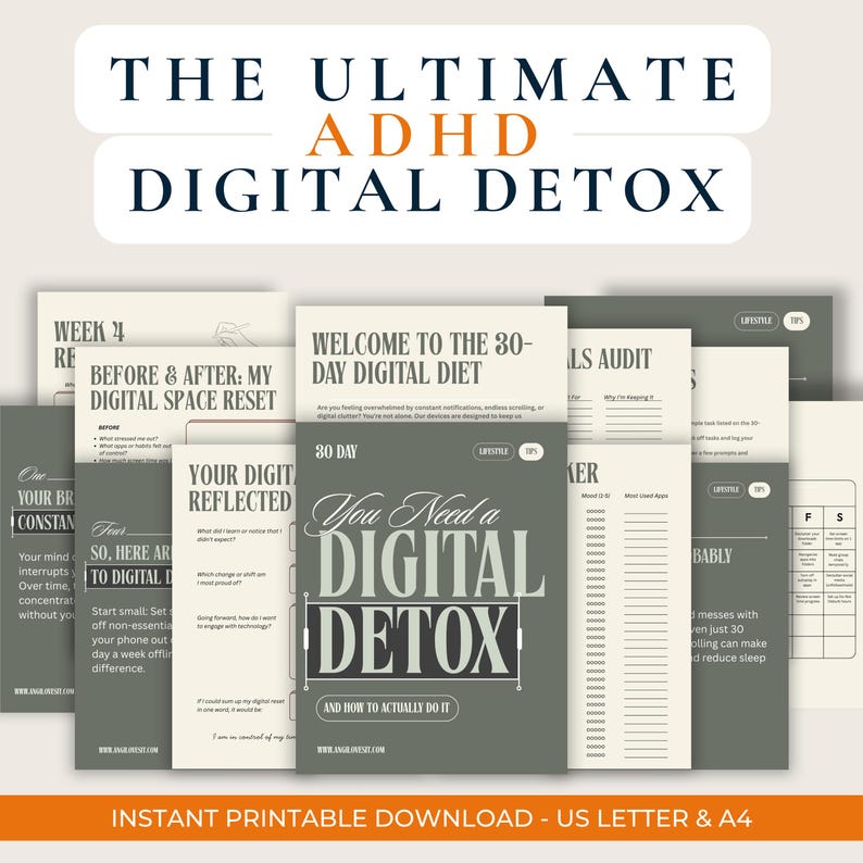 30-day Digital Detox Planner: Printable Declutter Challenge (PDF ...
