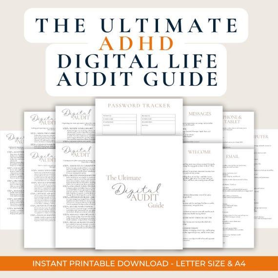ADHD Digital Life Audit Guide: Productivity Planner (Instant Download)