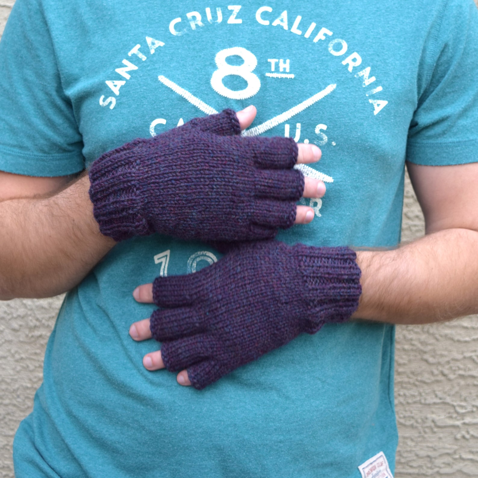 Mens Fingerless Gloves 100 Merino Wool Mittens Gift for Him Etsy