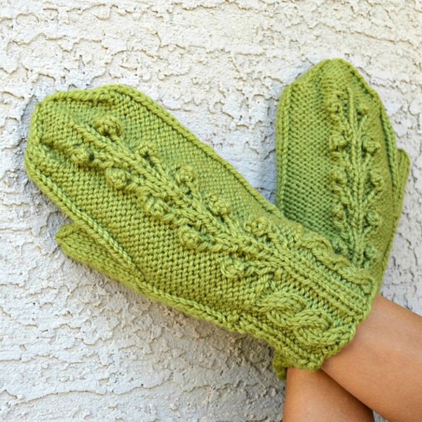 Wool mittens avocado green gift for her women mittens Christmas gift for friend gift under 35 winter holidays warm mitts