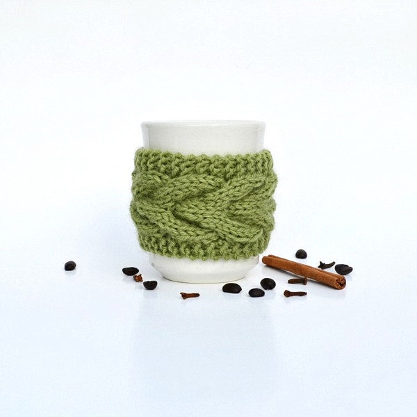 Coffee tea cup cozy mug cozy green