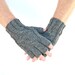 Men's fingerless gloves gray heather grey Town Christmas Fathers Day gift for him boyfriends husbands mens gift birthday Valentines Day gift 