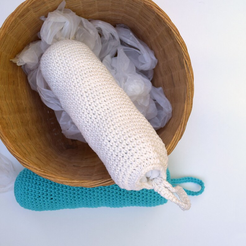 Plastic bag holder crochet kitchen organizer hanging bag Etsy