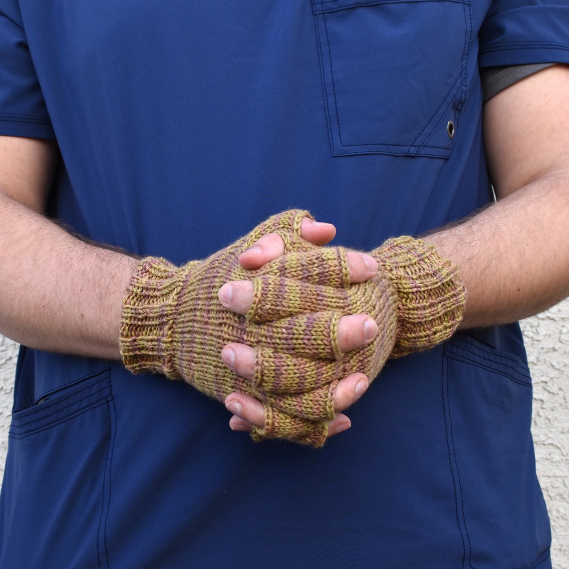 Men's Fingerless Gloves Knitted Gloves Warm Mittens Fall Etsy