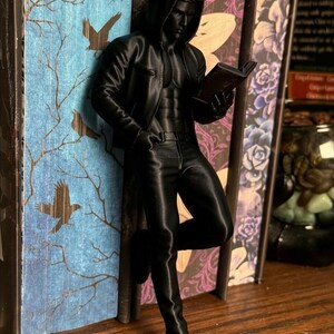 Lettore incappucciato sexy da scaffale / Decorazione dark romance / Accessorio per scaffale stampato in 3D black