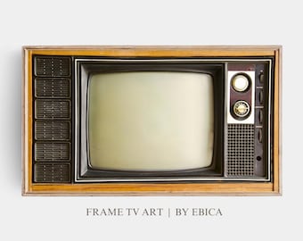 Retro Samsung Frame TV Art | 1950s 1960s Vintage TV Photo | Antique Television Aesthetic | Mid-Century Old TV Wallpaper | Digital Download