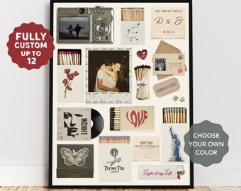 Custom Matchbook Art | Personalized Matchbox Poster | Vintage Matchbook Print | Retro Wall Art | Unique Anniversary Gift | Unlimited Edits