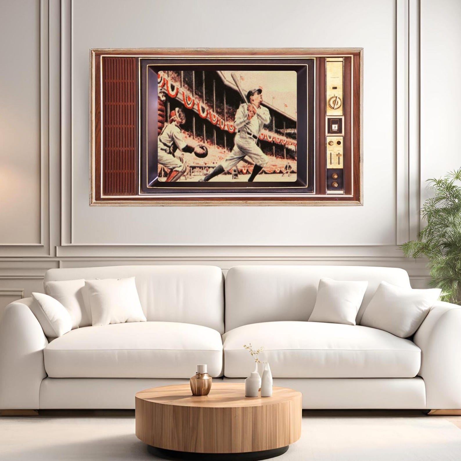 Vintage Babe Ruth Baseball Game Art | Samsung Frame TV Art | Retro ...