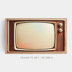 Vintage Samsung Frame TV Art | Retro Television Photo Image | Retro TV Artwork | Blank Turned Off Tv Photo, 1950s 1960s Decor | 4k Download