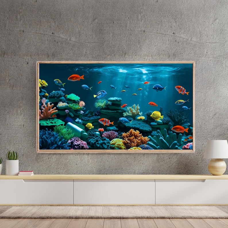 Picture of Underwater Aquarium Art for Samsung Frame TV | Vibrant Fish Under the ...