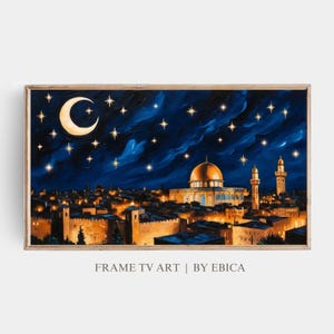 Ramadan Frame TV Art | Al-Aqsa Mosque Painting | Al-Quds Palestine Art | 4K Islamic Decor | Muslim Frame TV Art | Ramadan Home Decoration