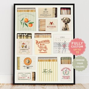 Custom Matchbook Art | Personalized Matchbox Poster | Vintage Matchbook Print | Custom Love Story Wall Art | Digital Anniversary Gift