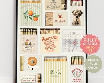 Custom Matchbook Art | Personalized Matchbox Poster | Vintage Matchbook Print | Custom Love Story Wall Art | Digital Anniversary Gift